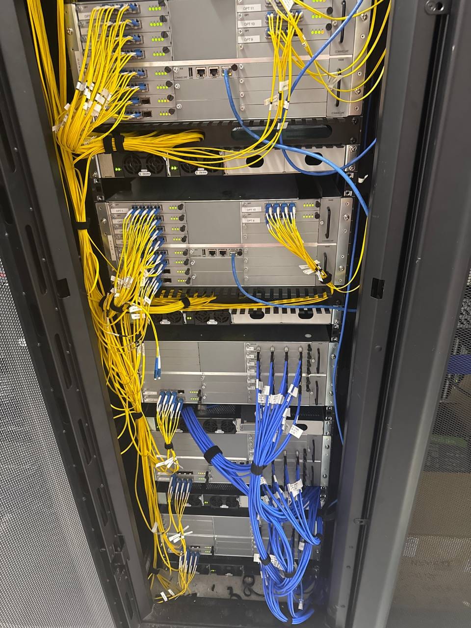 High-Density Optical Distribution Cabinet — Fiber Optic Solutions work by Midwest Telecom Solutions